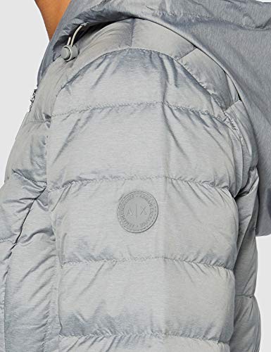 Armani Exchange Down Coat Abrigo, Gris Jaspeado, XS para Mujer