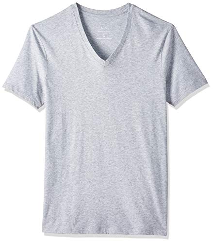 Armani Exchange Pima Cotton V-Neck Camiseta, Gris (B09b Heather Grey 3929), Small para Hombre