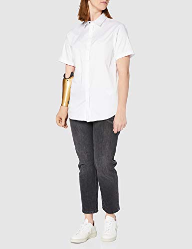 Armani Exchange Stretch Satin Slim Camisa, Blanco (White 1100), 38 (Talla del Fabricante: X-Small) para Hombre