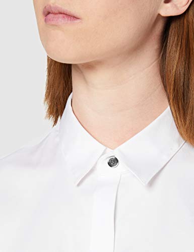 Armani Exchange Stretch Satin Slim Camisa, Blanco (White 1100), 38 (Talla del Fabricante: X-Small) para Hombre