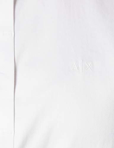 Armani Exchange Stretch Satin Slim Camisa, Blanco (White 1100), 38 (Talla del Fabricante: X-Small) para Hombre