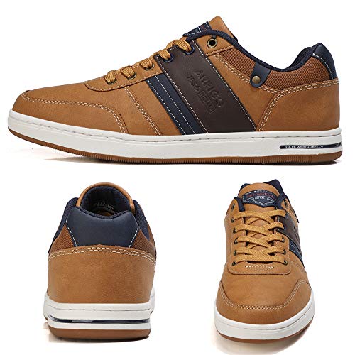 ARRIGO BELLO Zapatos Hombre Zapatillas para Vestir Casual Deportivas Confort PU Cuero Deporte Sneakers Talla 41-46(Brown marrón,41)