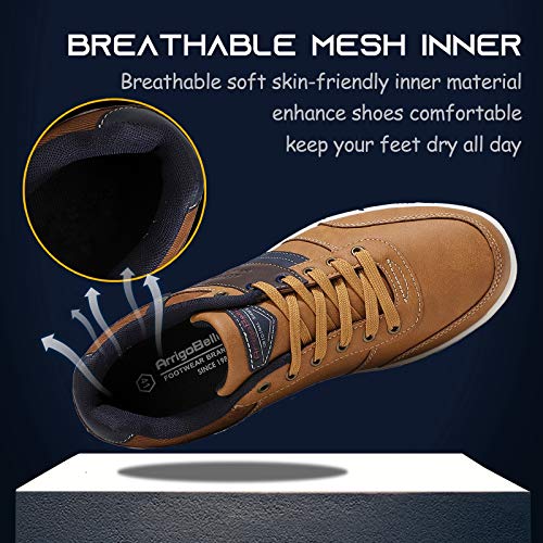 ARRIGO BELLO Zapatos Hombre Zapatillas para Vestir Casual Deportivas Confort PU Cuero Deporte Sneakers Talla 41-46(Brown marrón,41)