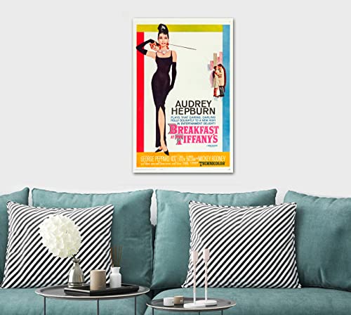 Audrey Hepburn - Lienzo enmarcado (40,6 x 30,5 cm), diseño de películas de Tiffany's