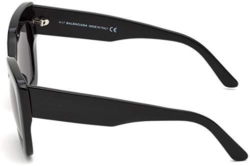 Balenciaga BA0130 01A 52 Gafas de sol, Negro (Nero Lucido/Fumo), Unisex Adulto