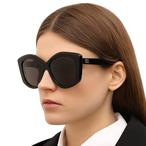 Balenciaga Gafas de Sol BB0126S Black/Grey 56/16/145 mujer