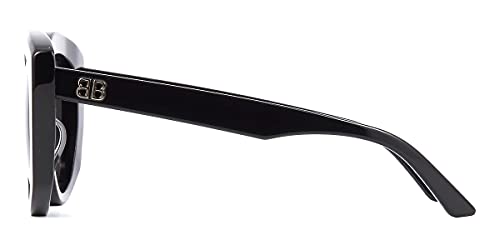 Balenciaga Gafas de Sol BB0126S Black/Grey 56/16/145 mujer