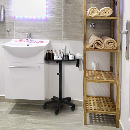 Bandeja De Peluquería, Ajustable Carrito De Peluquería De Belleza Peluquería De Aluminio Carro De Herramientas De Belleza con Ruedas para con Soporte para Tendedero De Pelo con Bandeja 45 x 33 x 65cm
