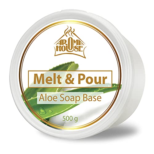 Base de Jabón 500g - Derretir & Verter Crystal Aloe - Jabón de Glicerina & Aloe Vera - Ultra Hidratante - Bonito Regalo - Fabricación Hacer Jabón a Mano - Jabón Crudo