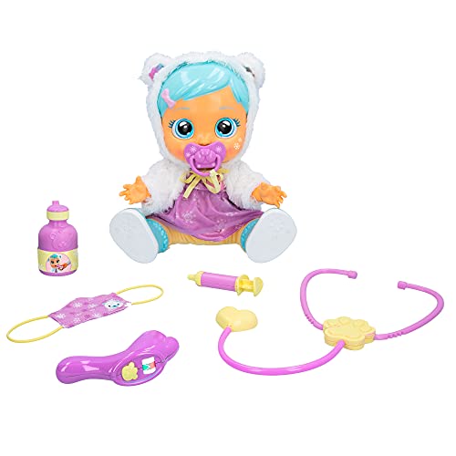BEBÉS LLORONES Kristal está malita Muñeca interactiva para Jugar a médico con Kit doctora y Ropa para vestir, llora de verdad y se pone malita Muñeco para niñas y niños