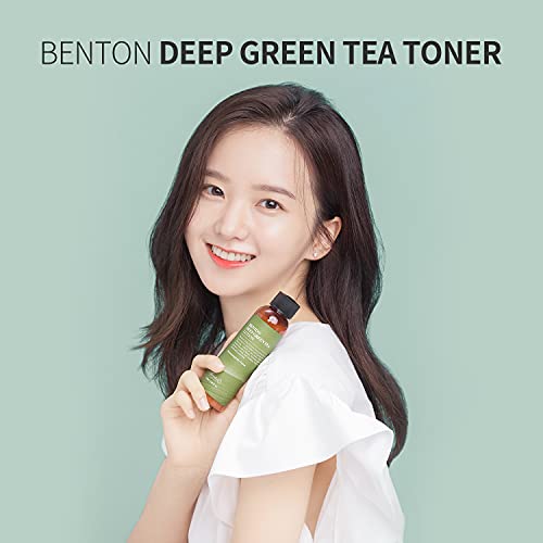 BENTON Deep Green Tea Toner 150 (5.07 fl.oz.) - Tónico facial nutritivo e hidratante para piel grasa y sensible, calmante y purificante de la piel