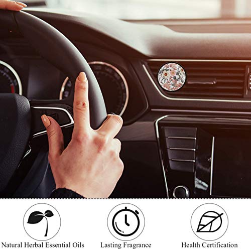 BestIdeas 2 clips de ventilación para coche con impresiones de hibisco heliotropo de flores silvestres, fragancia Frangipani difusor de aceites esenciales