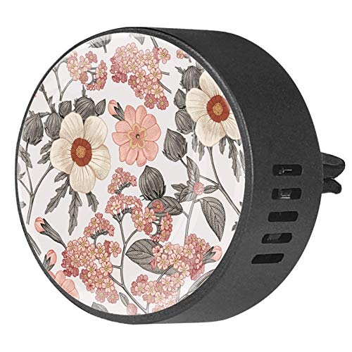 BestIdeas 2 clips de ventilación para coche con impresiones de hibisco heliotropo de flores silvestres, fragancia Frangipani difusor de aceites esenciales