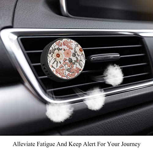 BestIdeas 2 clips de ventilación para coche con impresiones de hibisco heliotropo de flores silvestres, fragancia Frangipani difusor de aceites esenciales