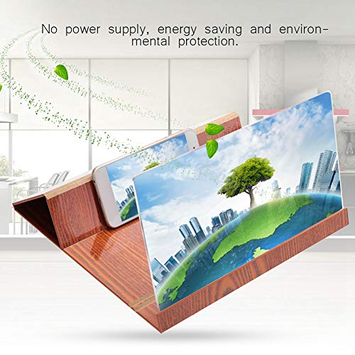 Bewinner Amplificador de Pantalla de teléfono de 12 Pulgadas Amplificador de Pantalla de Video móvil Plegable de Madera 4-6 Veces Ampliación Amplificador de Pantalla de teléfono
