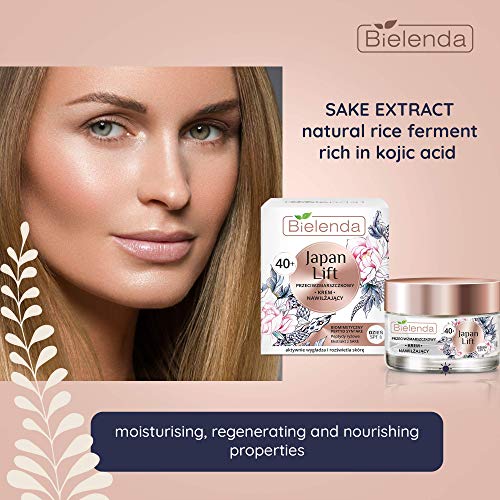Bielenda Japan Lift - Crema hidratante antiarrugas para el día suave, firme, agradable y decolorante son menos visibles - Japan Lift Crema facial antiarrugas hidratante 40+ Day Spf 6-50 ml