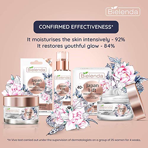 Bielenda Japan Lift - Crema hidratante antiarrugas para el día suave, firme, agradable y decolorante son menos visibles - Japan Lift Crema facial antiarrugas hidratante 40+ Day Spf 6-50 ml