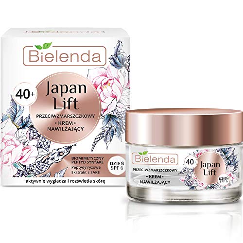 Bielenda Japan Lift - Crema hidratante antiarrugas para el día suave, firme, agradable y decolorante son menos visibles - Japan Lift Crema facial antiarrugas hidratante 40+ Day Spf 6-50 ml