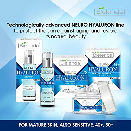 Bielenda Neuro Hialuron - Crema facial lifting levanta y aprieta la piel, mejora su elasticidad - aclara las decoloraciones - Crema facial lifting Neuro Hialuron - Concentrado 50+ día/noche - 50 ml