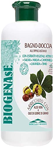 Biogenase - Gel de Ducha Relajante De Castaño de Indias - Gel Hidratante Enriquecido con Extractos de Aloe Vera y Germenes de Trigo - Gel de Ducha Anticelulitico, Sin Parabenos - 500 ml