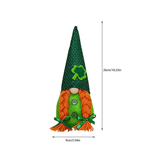 Bohaluo Juego de 2 gnomos irlandeses San Patricio, regalos del día de San Patricio, duende nórdico, sueco, primavera y marzo, gnomo, felpa, hecho a mano, escandinavo, tomte elfo enano para el hogar