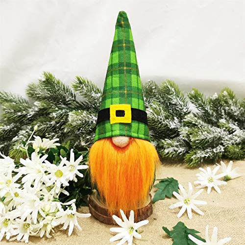 Bohaluo Juego de 2 gnomos irlandeses San Patricio, regalos del día de San Patricio, duende nórdico, sueco, primavera y marzo, gnomo, felpa, hecho a mano, escandinavo, tomte elfo enano para el hogar