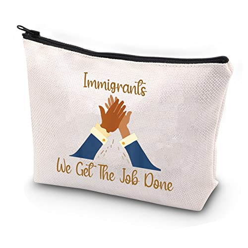 Bolsa de maquillaje para inmigrantes Hamilton Regalo musical Inmigrantes Hacemos El Trabajo Con Cremallera Bolsa Cosmética Hamilton Broadway Regalo Hamilton Fans Regalos, beige, Maletín de belleza