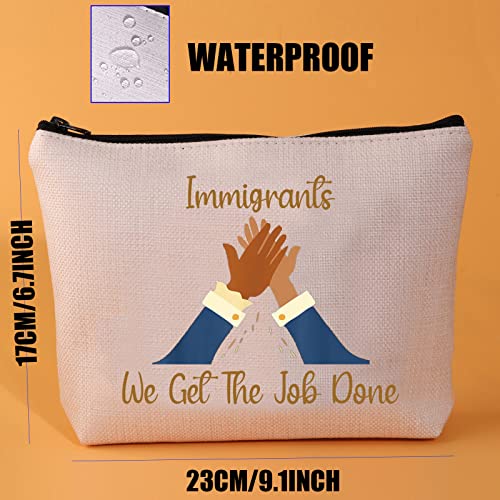 Bolsa de maquillaje para inmigrantes Hamilton Regalo musical Inmigrantes Hacemos El Trabajo Con Cremallera Bolsa Cosmética Hamilton Broadway Regalo Hamilton Fans Regalos, beige, Maletín de belleza