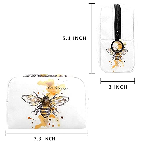 Bolsa de maquillaje portátil de viaje grande para cosméticos, neceser, maquillaje, afeitadora, para hombre, mujeres y niñas, abejas