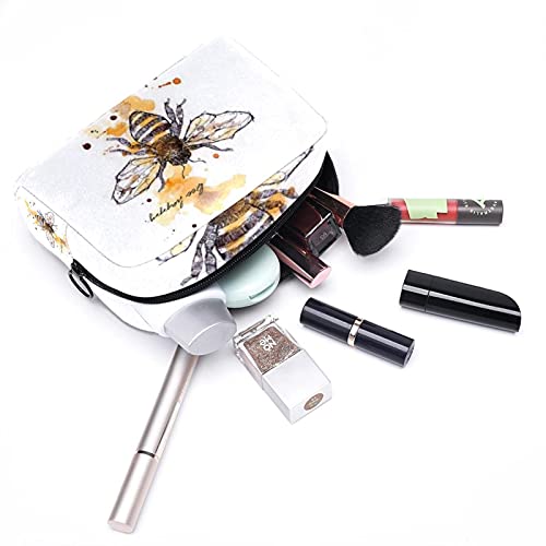 Bolsa de maquillaje portátil de viaje grande para cosméticos, neceser, maquillaje, afeitadora, para hombre, mujeres y niñas, abejas