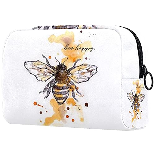 Bolsa de maquillaje portátil de viaje grande para cosméticos, neceser, maquillaje, afeitadora, para hombre, mujeres y niñas, abejas