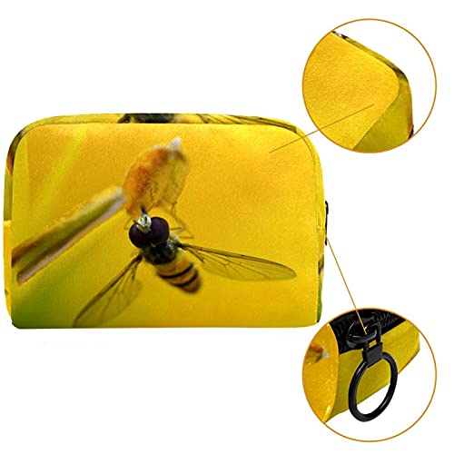 Bolsa de maquillaje portátil de viaje grande para cosméticos, neceser, maquillaje, afeitadora, para hombres, mujeres y niñas, abeja reúne miel