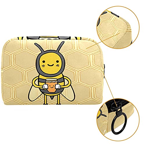 Bolsa de maquillaje portátil de viaje grande para cosméticos, neceser, maquillaje, afeitadora, para hombres, mujeres y niñas, animales de abeja