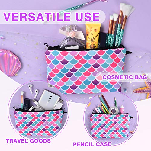 Bolsas de Aseo para Chica - Estuches de Maquillaje Bolsas de Maquillaje de Viaje Impermeable Escama de Sirena Estuches Escolares Bolsa Pochette para Cosméticos Neceseres de Viaje