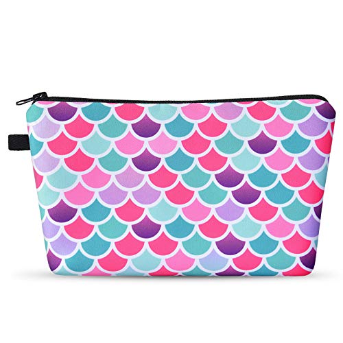 Bolsas de Aseo para Chica - Estuches de Maquillaje Bolsas de Maquillaje de Viaje Impermeable Escama de Sirena Estuches Escolares Bolsa Pochette para Cosméticos Neceseres de Viaje