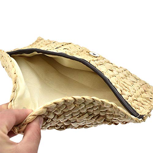 Bolso Mano Embrague Trenzado Moda Verano Para Mujer Bolso Sobre Ratán Tejido Retro Para Ir Compras Tomar Fotos Usarlo Todo Días