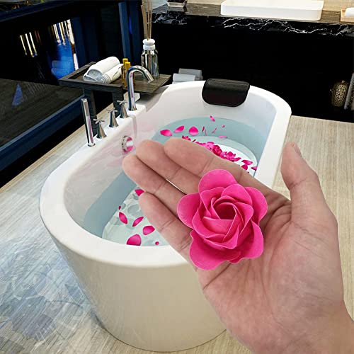 BONHHC Rosas artificiales, aroma de rosas, forma bonita, degradado, ramo de rosas para decoración de boda (18 unidades, rosa)