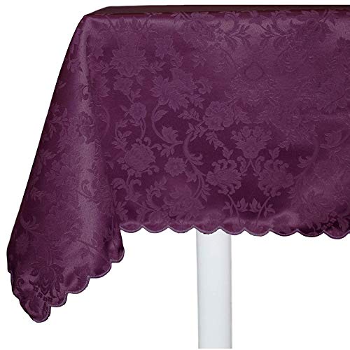 Bordados florentini mantel cuadrado 100 x 100 cm tejido antimanchas no planchar tipo flandra acabado festoneado muy resistente Producto artesanal Toscano Ciruela 110