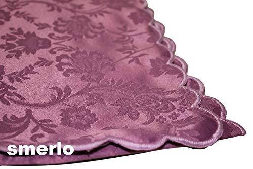 Bordados florentini mantel cuadrado 100 x 100 cm tejido antimanchas no planchar tipo flandra acabado festoneado muy resistente Producto artesanal Toscano Ciruela 110