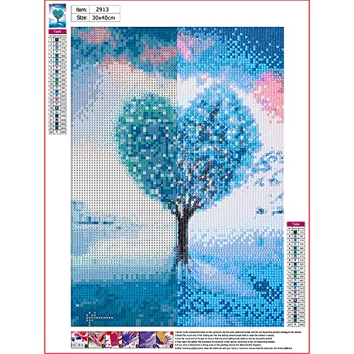 BOUNDAIR DIY 5D Diamante Pintura Kits, Punto de Cruz Diamante Diamond Painting Completo Bordado Punto de Cruz Diamante Craft Decoración de la pared del Hogar- Flor en Forma de Corazón (30 x 40 cm)