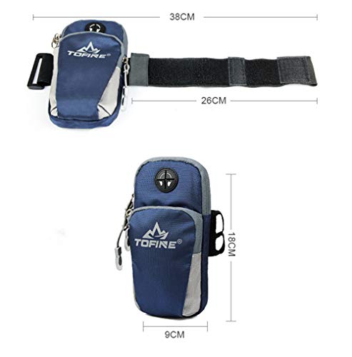 Brazalete Running Impermeable Deportivo Teléfono Móvil Brazo Bolsa de Viaje Cartera Movil Arm Bag para 6.5 Pulgadas Pantalla Deportes al Aire Libre Correr Fitness,Gray