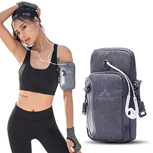 Brazalete Running Impermeable Deportivo Teléfono Móvil Brazo Bolsa de Viaje Cartera Movil Arm Bag para 6.5 Pulgadas Pantalla Deportes al Aire Libre Correr Fitness,Gray