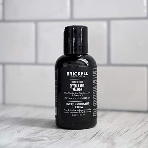 Brickell Men's Tratamiento de ácido glicólico de acabado suave para hombres, natural y orgánico, humectante facial para una piel más luminosa y suave, 59 mililitros, perfumado