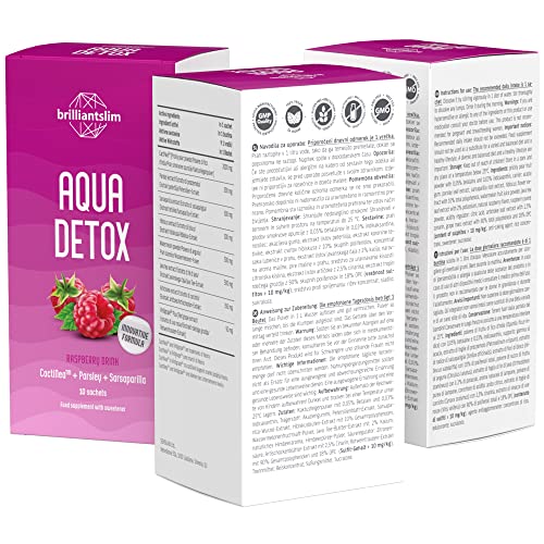 Brilliantslim Aqua Detox - Drenaje natural diurético y té desintoxicante - 3 bolsas de 10 unidades para 30 días