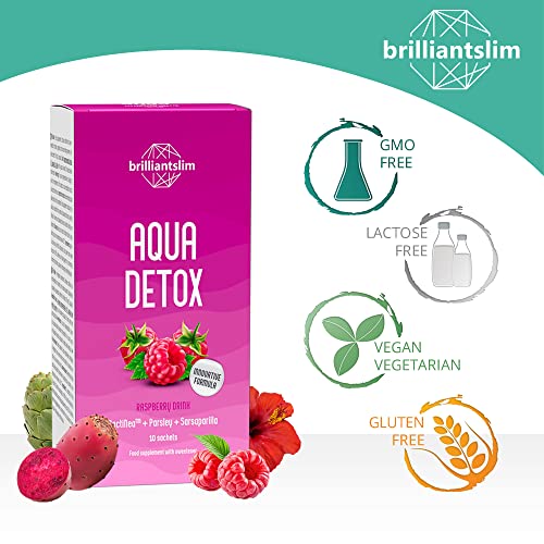 Brilliantslim Aqua Detox - Drenaje natural diurético y té desintoxicante - 3 bolsas de 10 unidades para 30 días