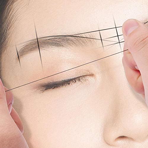 Cadena de mapeo de cejas preentintada de 10M Efectiva y fácil de usar Tinta blanca negra Hilo de cejas Marcador de cejas Tatuaje Cejas Punto Herramienta cosmética