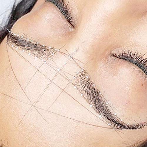 Cadena de mapeo de cejas preentintada de 10M Efectiva y fácil de usar Tinta blanca negra Hilo de cejas Marcador de cejas Tatuaje Cejas Punto Herramienta cosmética