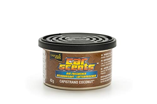 California Car Scents - Ambientador de Coche con Fragancia, Olor y Esencias a Capistrano Coconut, Olor Duradero a Coco (Ambientador en Lata 42 gramos), Marron, Individual