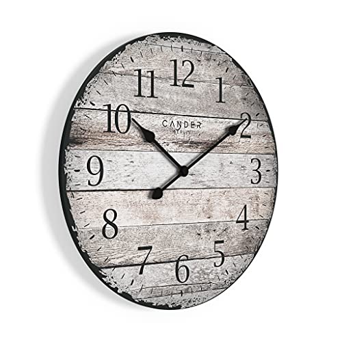 Cander Berlin MNU 7450 XXL - Reloj de pared (tablero de fibra de densidad media, con mecanismo silencioso, diámetro de 50 cm), diseño vintage
