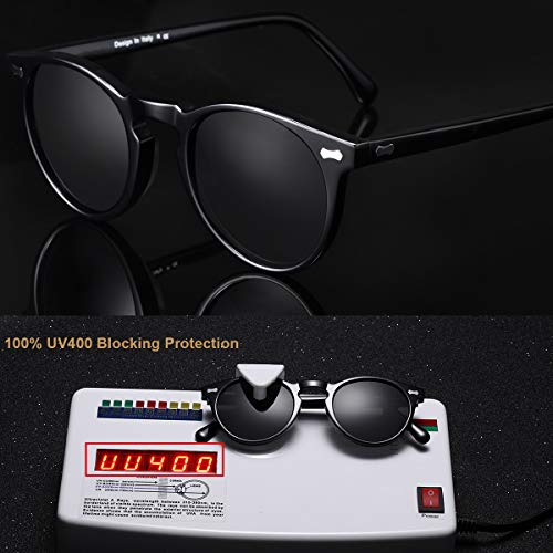 Carfia Retro Gafas de sol Hombre Polarizadas UV400 Protección para Conducir Pesca al Aire Libre Marco de Acetato